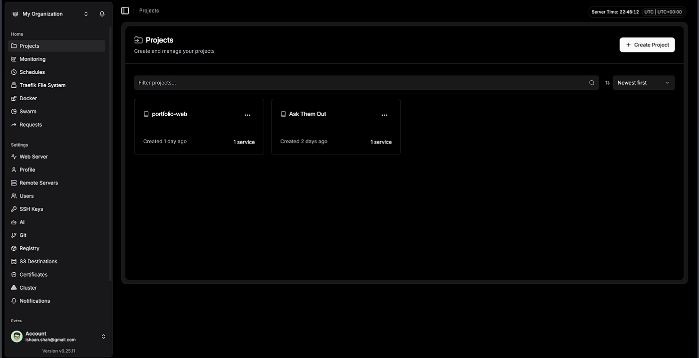 Dokploy Projects Page